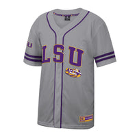 LSU Tigers Free Spirited Baseball Jersey - Gray