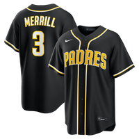 San Diego Padres Jackson Merrill Fashion Replica Black Out Jersey