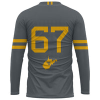 #1 West Virginia Mountaineers Lightweight Volleyball Jersey - Gray