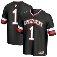 #1 Northeastern Huskies Lightweight Collegiate Football Fashion Jersey - Black