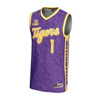 #1 LSU Tigers Lightweight Highlight Print Basketball Jersey - Purple
