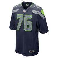 Seattle Seahawks Grey Zabel Navy Team Game Jersey