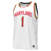 #1 White Maryland Terrapins Replica Basketball Jersey