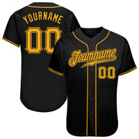 Custom Baseball Jersey - Black Gold Authentic