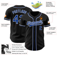 Custom Baseball Jersey - Black Royal-White Authentic