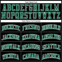Custom Basketball Jersey - Black White Pinstripe Kelly Green-White Authentic