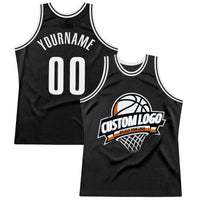 Custom Basketball Jersey - Black White Authentic Throwback