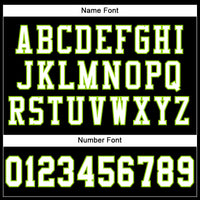 Custom Football Jersey - Black White-Neon Green Mesh Authentic