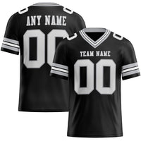 Custom Football Jersey - Black White-Gray Authentic