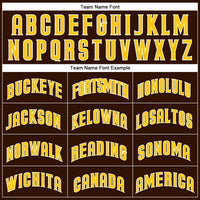 Custom Baseball Jersey - Brown White Pinstripe Gold-White Authentic