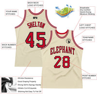 Custom Basketball Jersey - Cream Red-Black Authentic Throwback