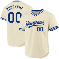 Custom Baseball Jersey - Cream Royal-White Authentic Throwback