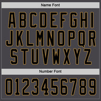 Custom Hockey Jersey - Steel Gray Black-Old Gold