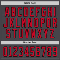 Custom Hockey Jersey - Steel Gray Red-Black