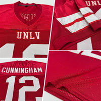 Custom Football Jersey - Red White Mesh Authentic
