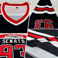 Custom Hockey Jersey - Black Red-White