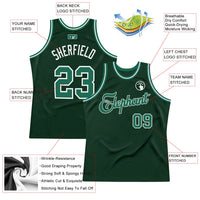 Custom Basketball Jersey - Hunter Green Kelly Green-White Authentic Throwback