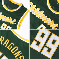 Custom Basketball Jersey - Hunter Green Kelly Green-White Authentic Throwback