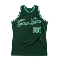 Custom Basketball Jersey - Hunter Green Kelly Green-White Authentic Throwback
