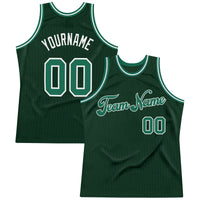 Custom Basketball Jersey - Hunter Green Kelly Green-White Authentic Throwback