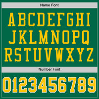 Custom Football Jersey - Grass Green Gold-White Mesh Authentic Throwback