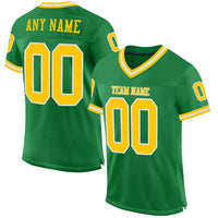 Custom Football Jersey - Grass Green Gold-White Mesh Authentic Throwback