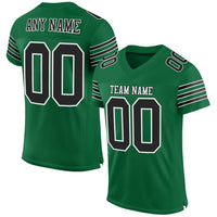 Custom Football Jersey - Kelly Green Black-White Mesh Authentic