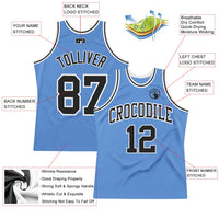Custom Basketball Jersey - Light Blue Black-White Authentic Throwback
