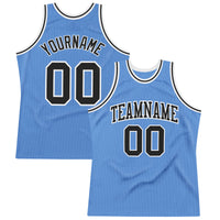 Custom Basketball Jersey - Light Blue Black-White Authentic Throwback