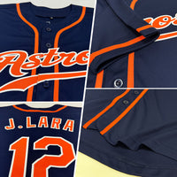 Custom Baseball Jersey - Navy Orange-White Authentic
