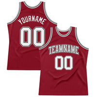 Custom Basketball Jersey - Maroon White Black-Gray Authentic Throwback