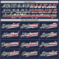 Custom Baseball Jersey - Navy White Pinstripe Vintage USA Flag-White Authentic