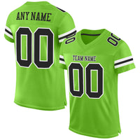 Custom Football Jersey - Neon Green Black-White Mesh Authentic