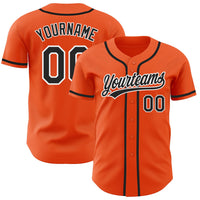 Custom Baseball Jersey - Orange Black-White Authentic