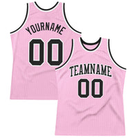 Custom Basketball Jersey - Light Pink Black-White Authentic Throwback