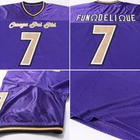 Custom Football Jersey - Purple Old Gold-Black Mesh Authentic Throwback