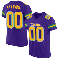 Custom Football Jersey - Purple Gold-Kelly Green Mesh Authentic