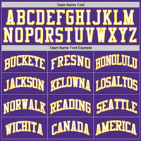 Custom Basketball Jersey - Purple White-Gold Authentic Throwback