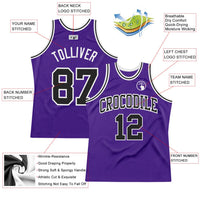 Custom Basketball Jersey - Purple Black-White Authentic Throwback