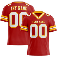 Custom Football Jersey - Red White-Gold Authentic