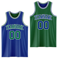 Custom Basketball Jersey - Royal Kelly Green-White Reversible Double Side Sublimation Set