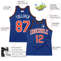 Custom Basketball Jersey - Royal Orange-White Authentic Throwback