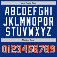 Custom Basketball Jersey - Royal Orange-White Authentic Throwback