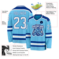 Custom Hockey Jersey - Sky Blue White-Royal