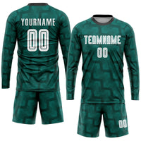 Custom Soccer Jersey - Green White-Black Sublimation Uniform