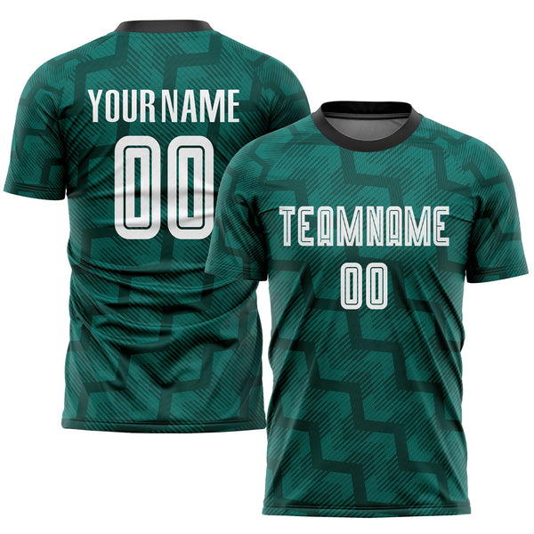 Custom Soccer Jersey - Green White-Black Sublimation Uniform