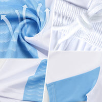 Custom Soccer Jersey - Light Blue White-Navy Sublimation Fade Fashion Uniform