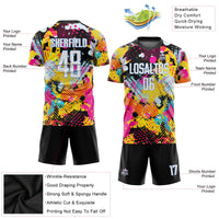 Custom Soccer Jersey - Graffiti Pattern White-Light Blue Sublimation Uniform