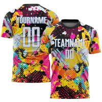 Custom Soccer Jersey - Graffiti Pattern White-Light Blue Sublimation Uniform