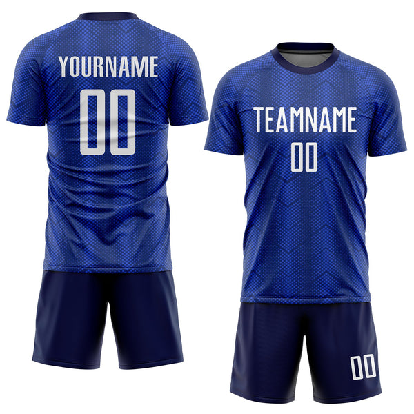 Custom Soccer Jersey - Royal White-Navy Sublimation Uniform